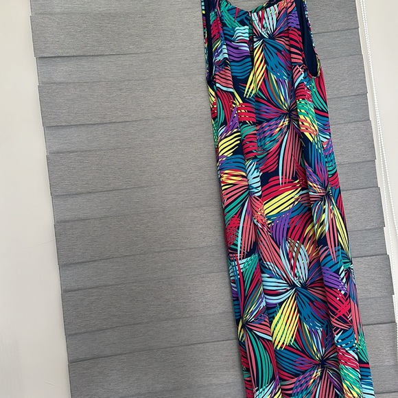 BCBGMaxazria / Multi-Colored Maxi Dress Belted / Right slit / Tie Back / XS - Picture 2 of 3